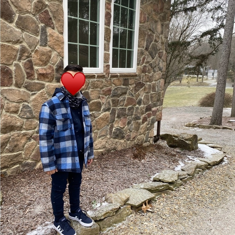 Boys Gap Teen Plaid Shirt Jacket, Size L